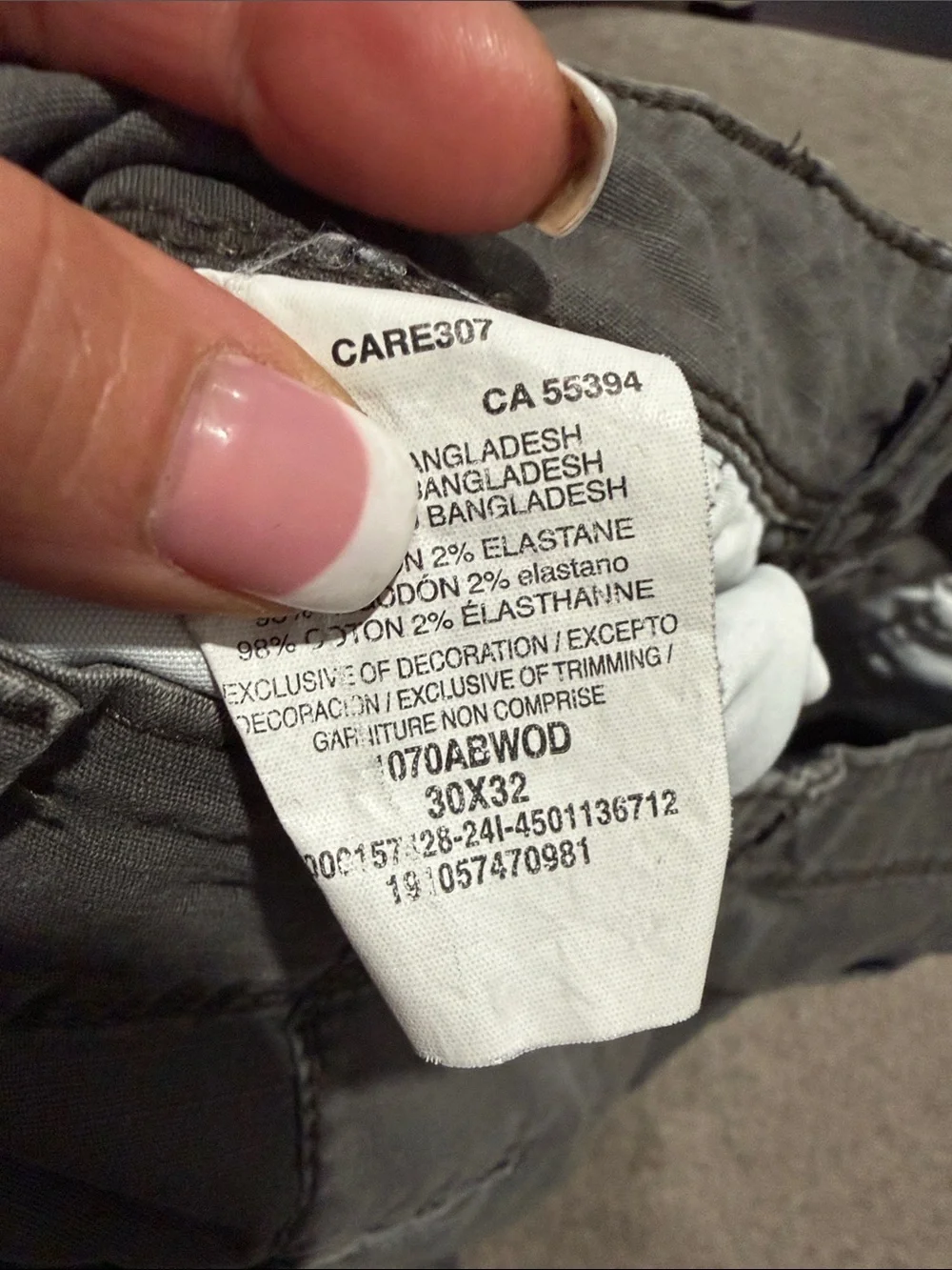 Wrangler Men's Charcoal Gray Cargo Pants